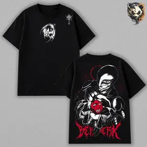 Femto Griffith Comfortable Tee – Berserk Anime Manga T-Shirt, Hawk of Darkness God Hand Member Soft Cotton Relaxed Fit Everyday Wear Eclipse Betrayal Legacy Minimal Dark Graphic, Tragic Villain Aesthetic Unisex Casual Streetwear Gift for Berserk Fans