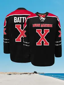 Hockey Jersey with Stripes - Authentic Stitched,Breathable Mesh and Durable Polyester, Embroidered Loose Fit Sportswear, Unisex Training & Competition Wear, All Seasons, Athletic Shirt