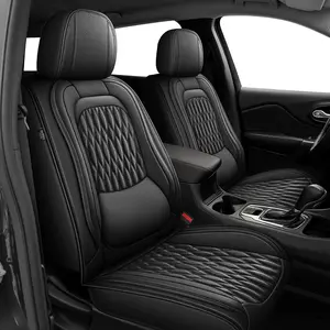 Car Seat Covers Compatible with Chevrolet Suburban 2009-2024 - 2/5-Seat Full Set Faux Leather, Lumbar Support, All-Weather, Durable Protector for Pets/Kids, Car Seats Covers