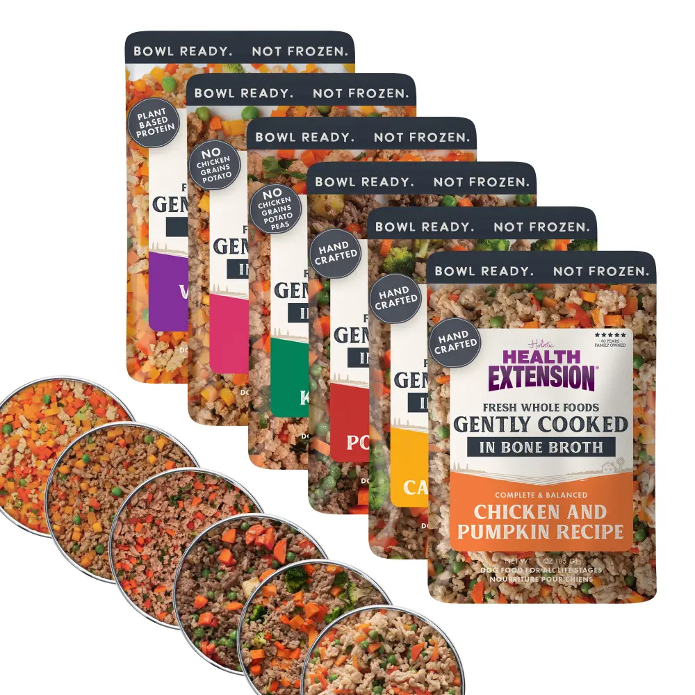 Gently Cooked 3oz Variety Pack Chicken, Beef, Lamb, Salmon, Duck and Veggie Fresh Dog Food Chews