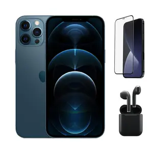 Refurbished iPhone 12 Pro (Unlocked)-Excellent Condition Bundle with Wireless Earbuds, Screen Protector & 1 Year Warranty