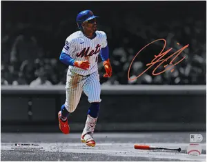 Francisco Lindor New York Mets Autographed 11" x 14" Home Run Bat Drop Spotlight Photograph - Fanatics Authentic Certified