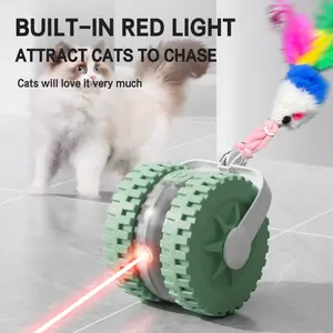 Intelligent electric infrared laser cat automatic toy ball, laser + mouse teasing cat new experience, self-entertainment and relaxation, dual-mode adjustment, automatic obstacle avoidance, USB charging, Automatic Rolling Ball