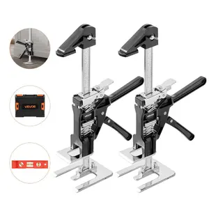 VEVOR Labor Saving Arm Jack, 2 PCS 440 lbs Bearing Capacity, Lifting up to 9.3, Metal Hand Lifting Jack Tool with Magnetic Level, 2 Adjustment Modes, for Door, Window, Furniture, Woodworking, BlackVEVOR Super Brand Day