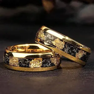 8mm Stainless Steel Meteorite Ring for Men – Fashion Wedding Ring & Anniversary Gift for Him, or Daily Wear, Perfect Jewelry for Party, Engagement, Prom or Birthday, Father's Day