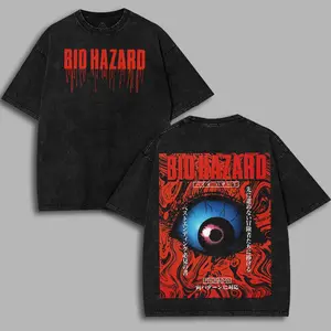 Resident Evil 7: Biohazard T-Shirt Double Printed Unisex Acid Washed Cotton T-Shirt, Gift For Game Fan, Menswear Tshirt Streetwear graphic tee Fit