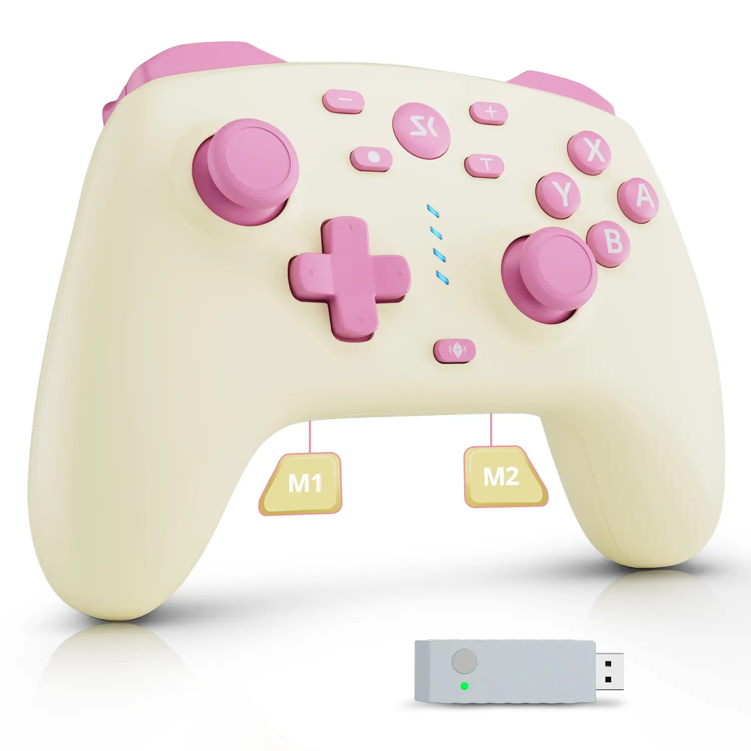 Wireless Game Controller for Switch/Switch 2/Lite/OLED/PC/Android/iOS, Controller with 2.4G Adapter, With Hall Joysticks & Hall Triggers, , 2 Back Programmable Buttons, Turbo Function