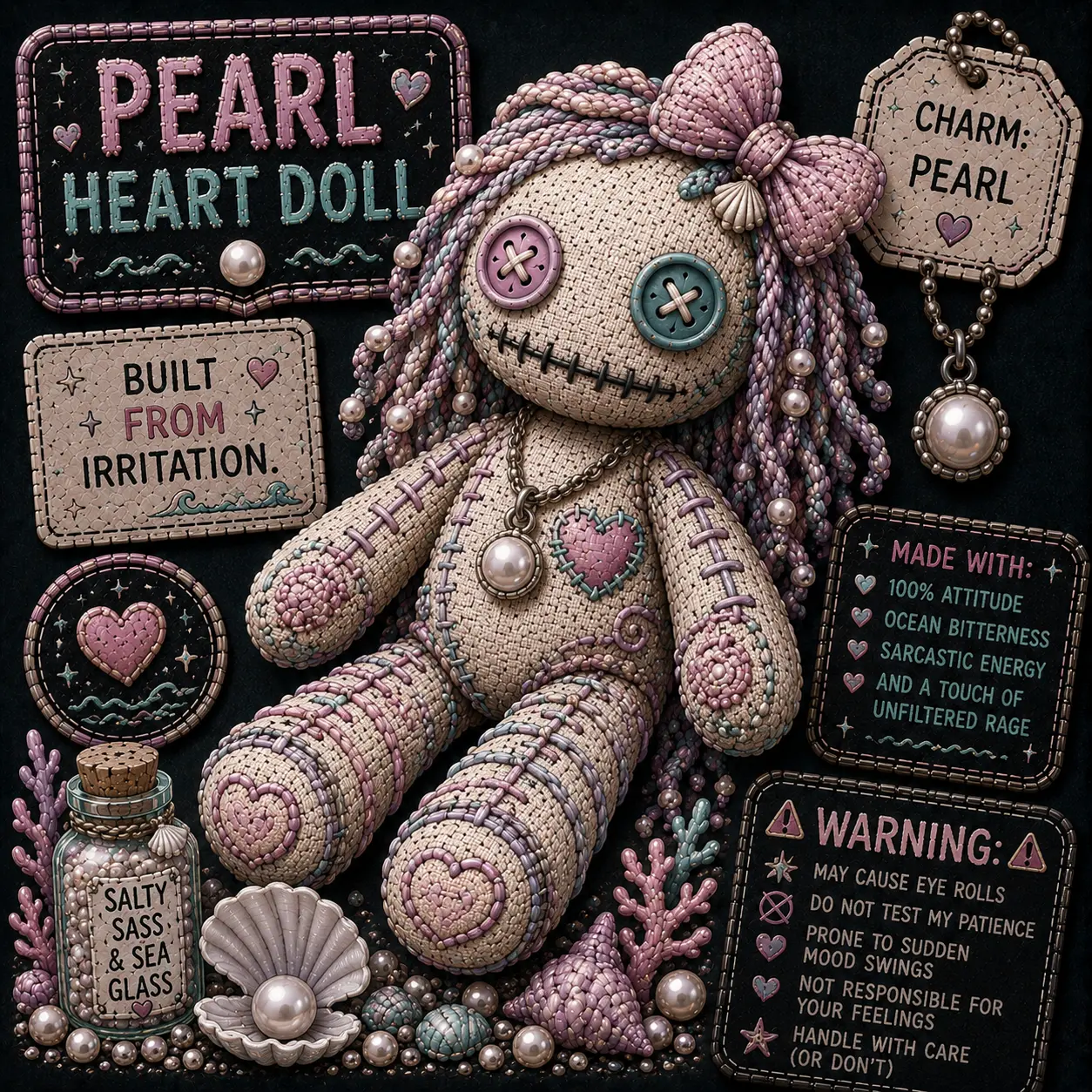pearl voodoo doll magnet