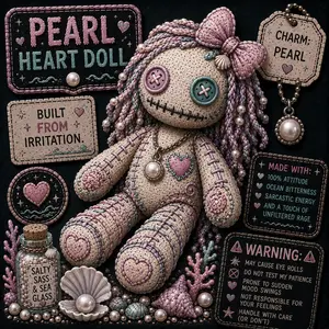 pearl voodoo doll magnet