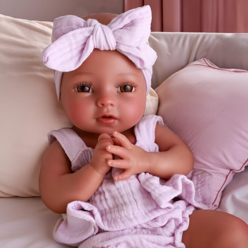 BABESIDE Lifelike Realistic Silicone skin tone Baby Doll Girl 12/16 Inch Reborn Doll with Painted Hair Perfect Companion for Children Parents & Collectors