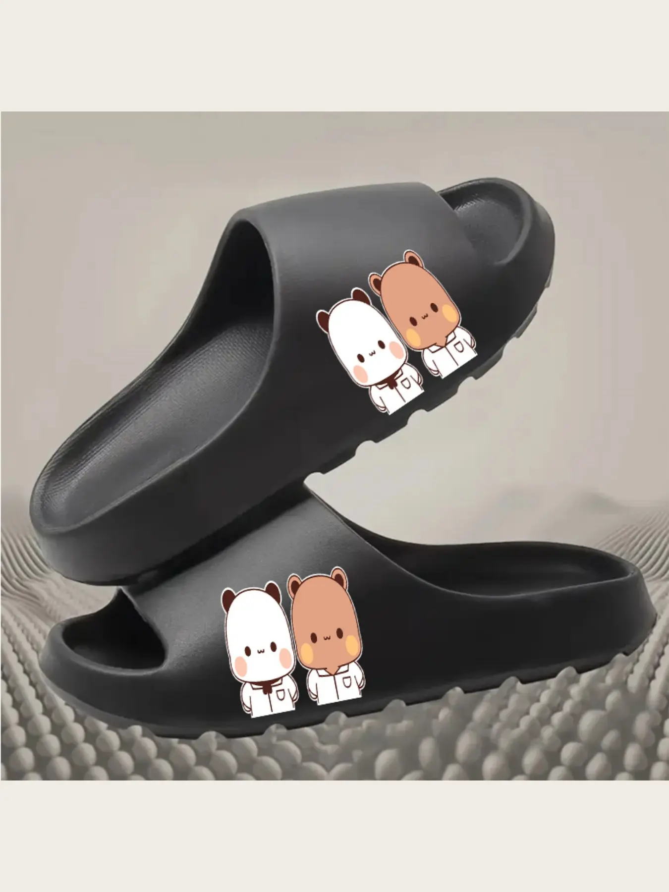 Cute Panda Bear Slippers for Women Men Kids Soft Plush Warm House Shoes Cartoon Animal Indoor Slippers Non-Slip Sole Winter Home Slippers Comfortable Fuzzy Slippers for Family Daily Wear