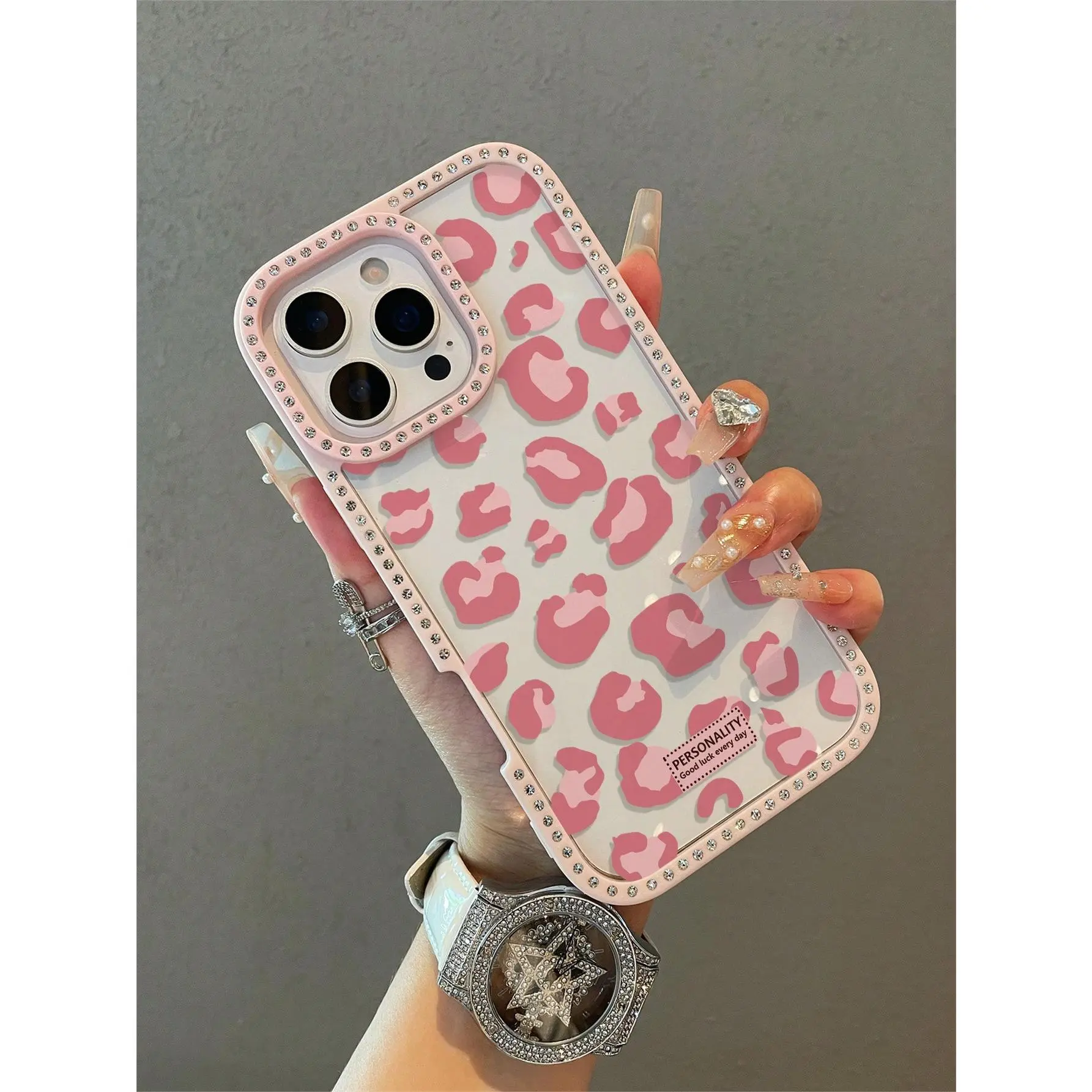 1 luxurious leopard print crystal transparent shiny phone case, compatible with iPhone 17/16/15/14/13/12/11, soft shockproof full coverage phone case, sweet and cool style, a gift for friends, family, and yourself.