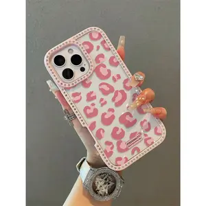 1 luxurious leopard print crystal transparent shiny phone case, compatible with iPhone 17/16/15/14/13/12/11, soft shockproof full coverage phone case, sweet and cool style, a gift for friends, family, and yourself.