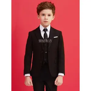 NewJacket + Vest + Pants + Shirt + Tie-5pcs Set Formal Dress Piano Performance Graduation Suit Wedding Attire pantsuit  kids