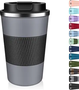 12 oz Travel Coffee Mug,Stainless Steel Vacuum Coffee Cup Leakproof with Screw Lid,Reusable Tumbler for Hot and Cold Drinks, Gift for Men and Women
