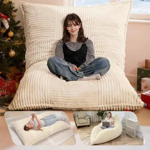 4-in-1 Convertible Bean Bag Chair Oversized Ergonomic Sofa for Living Rooms Bedrooms Dorms Lounges Soft Corduroy Fabric High Resilience Filling