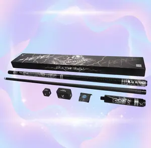 Evo Rebel Maxbing Edition Carbon Fiber Cue - Black Leather Wrap Player Kit (Cue, 6in Extension, TIME Tip, Glove, Chalk)