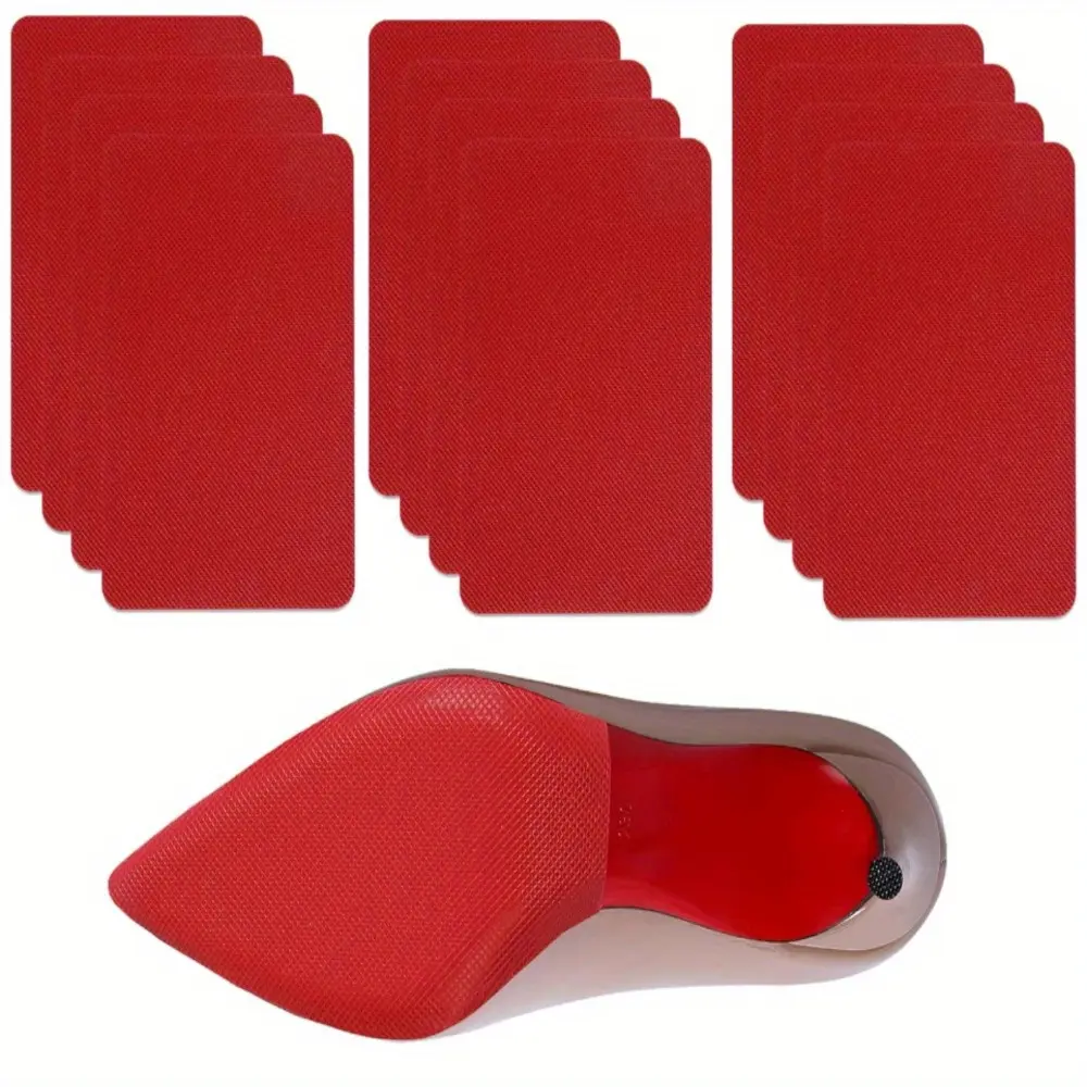 Red Sole Protectors, 10Pcs Self-Adhesive Silicone-PVC Anti-Slip Sole Guards for Christian Louboutin High Heel Shoes