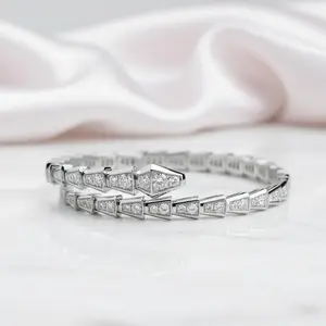 Exquisite Round Cut Diamond Option Snake Bangle