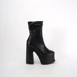 Elegant 5.8-Inch Heel Ankle Boots with Soft PU Upper and  Platform