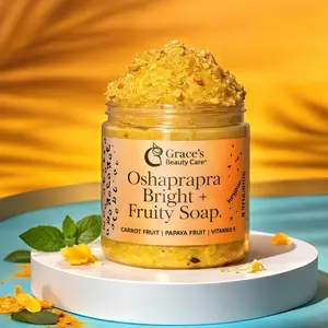 Oshaprapra Bright + Fruit Soap - Carrot Papaya Lemon Orange Extracts for Radiant Complexion & Hydration Blend Body Care