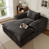 Upgrade Grey Plush Corduroy With Soft Cushion
