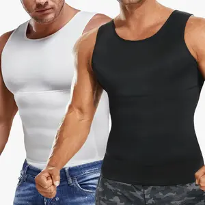 Mens  Compression Shirt,  Undershirt Shirts for Men Body Shaper Shapewear Tummy Control ,Body Shaper Slim Fit Black Menswear Sleeveless Vest Plain