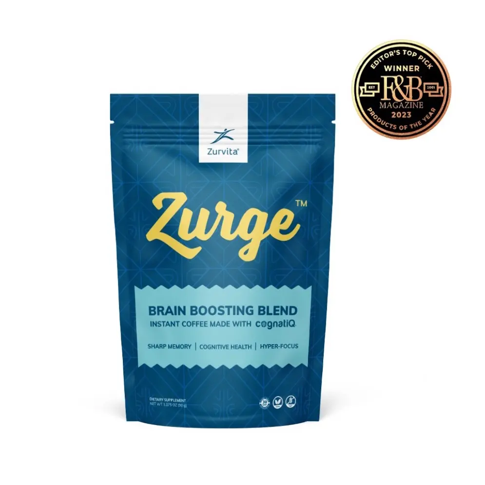 Zurge, Brain Boosting Blend Instant Coffee- sharpens memory, supports cognitive health, and helps hyper-focus.