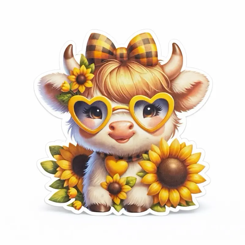 Sunflower Cow Car Freshie | Cute Western Air Freshener | Girly Car Accessory | Long Lasting Scent