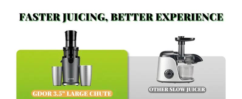 Cold Press Juicer with 3.5” Feed Chute, Powerful 150NM Motor, Simple operation, Slow Masticating Juice Extractor Fits Whole Fruits,Veggies