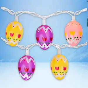 Northlight 10-Count Pastel Multi-Color Easter Egg String Light Set, 7.25ft Whe Wire