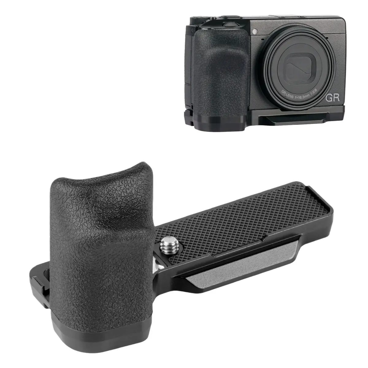 GRIV/GR4 Handgrip L-Shape Grip with Quick Release Plate for Arca, Silicone Side Handle, for Ricoh GRIV GR4 Camera