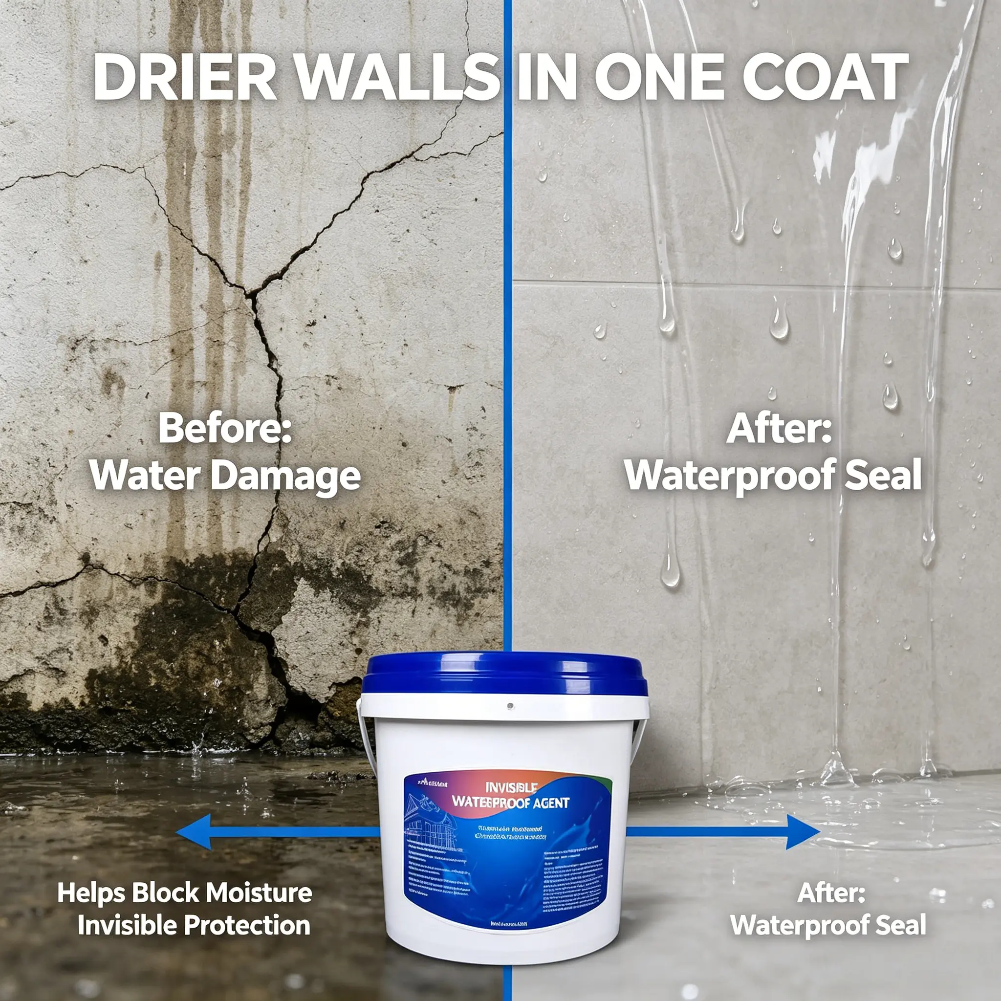Invisible Waterproof Sealant - Transparent No-Demolition Leak Repair Coating, Waterproofing Solutions for Bathroom, Kitchen