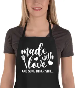 Funny Aprons for Women Men, Novelty Kitchen Cooking Apron with 2 Pockets, Cute Baking Gifts for Bakers, Birthday Mothers Day Apron Gift for Mom Wife Husband Sister Daughter Grandma