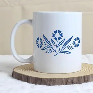 Vintage Corningware 11oz Blue Cornflower Coffee Mug Reproduction Featuring Blue Flower Design Perfect for Mom's Vintage Kitchen