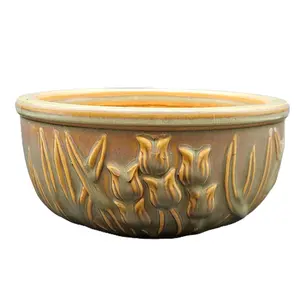 Flower Bulb Glazed Ceramic Medium Planter Bowl