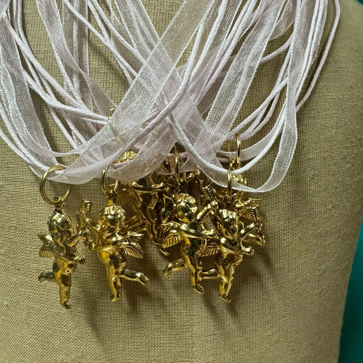 Cherub angel charm coquette necklace