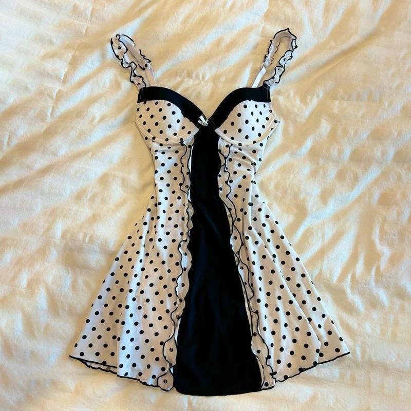2025 new Polka dot Aesthetics Graphic Print Punk Y2K Dress Streetwear - TikTok Shop