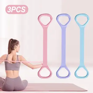 3 Pack Figure 8 Resistance Bands - Suitable for Arms, Legs, Back and Full Body Workouts, Yoga, Pilates, Home Gym Warm-Up Stretch Bands