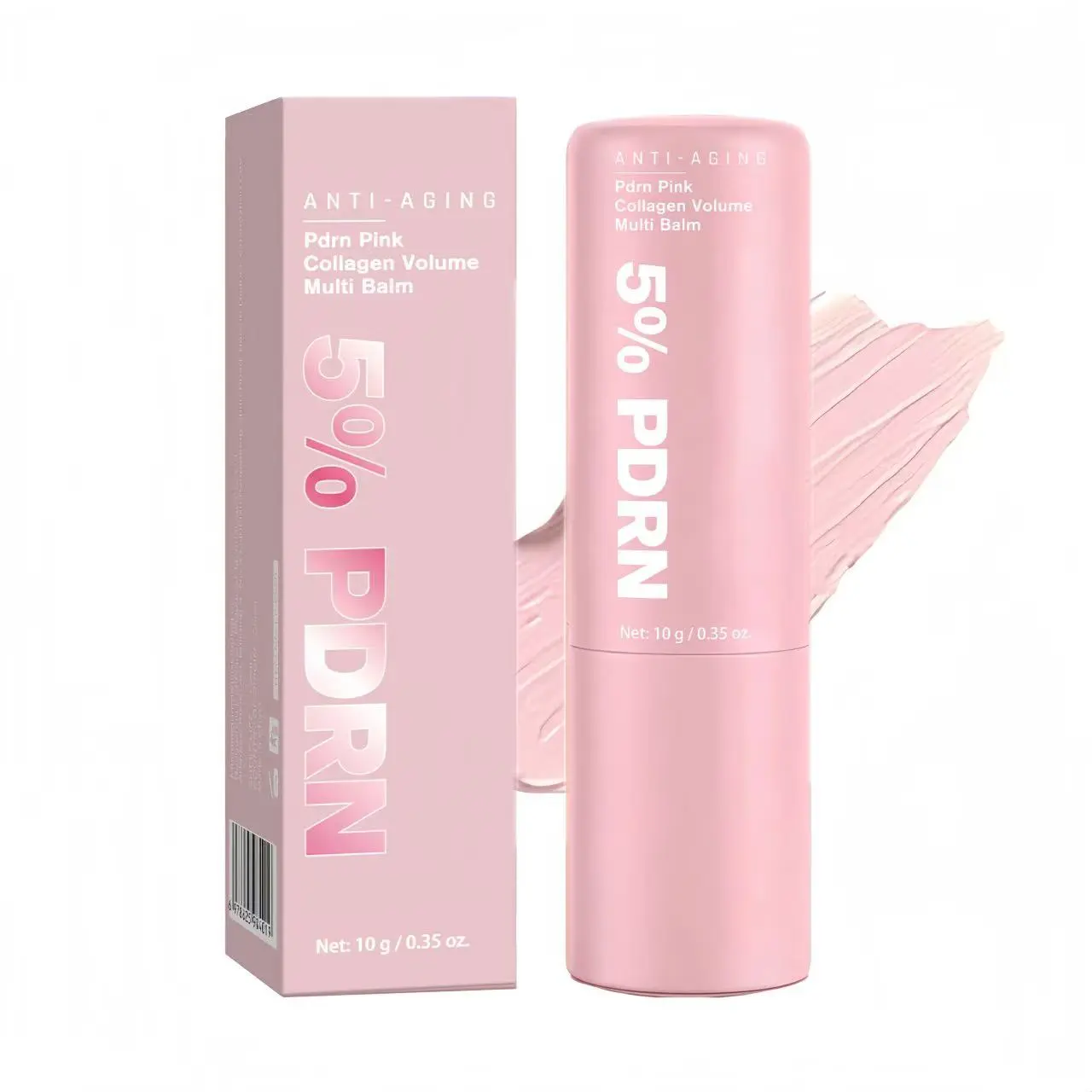 PDRN Pink Collagen Volume Multi Balm Stick - Lip Balm, Lightweight Compact Daily Skincare, Volumizing Hydrating Firming for Face, Plumping for Under Eyes & Smile Lines, Radiant Wrinkle-Smoothing Care