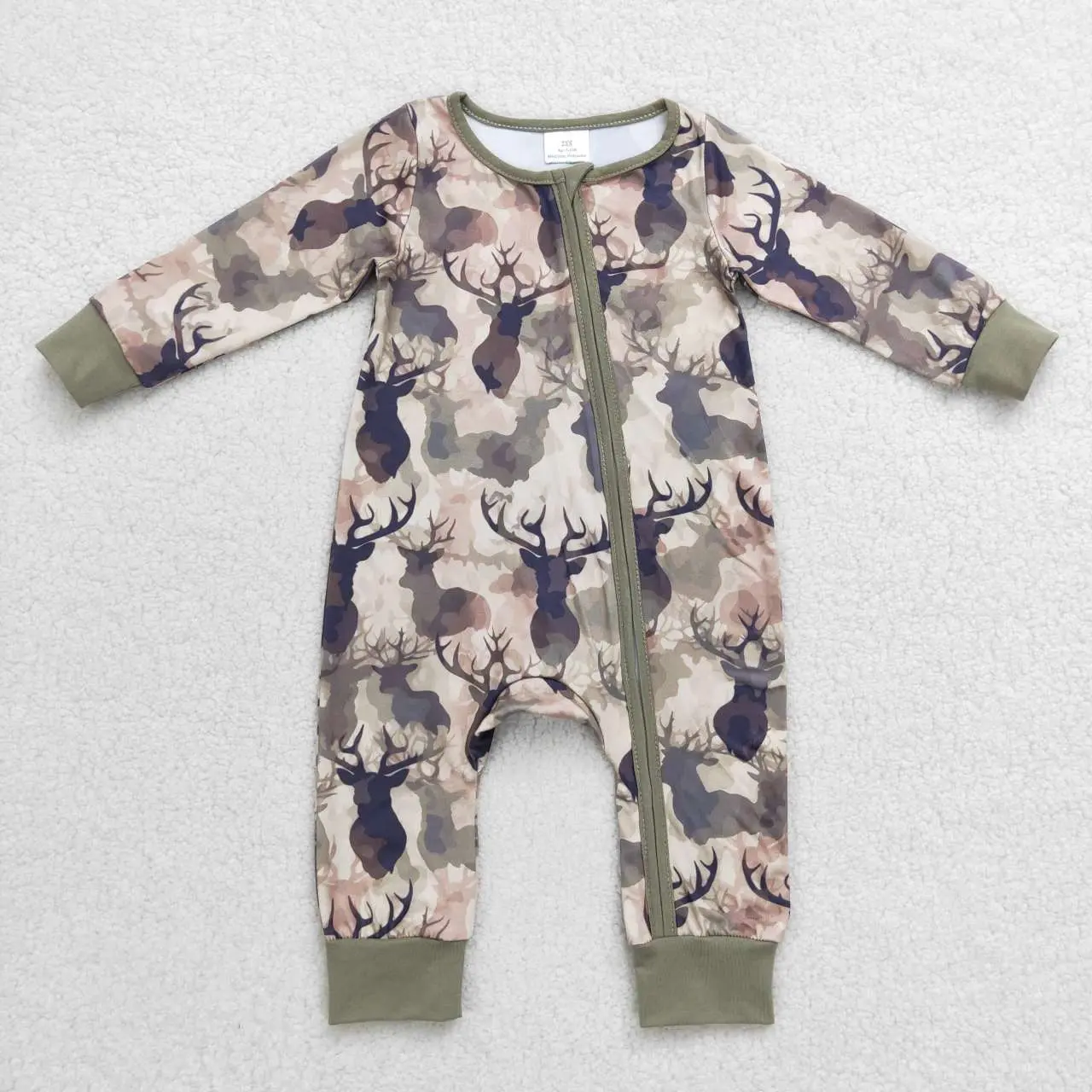 Baby Boys' Long-Sleeve Sleeper, Premium Soft Milk Silk Deer & Camo Print Sleepwear, Newborn Animals Clothes, Newborn Clothes