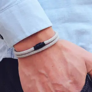 JEWELRY4U - New Minimalist Men Rope Bracelet Double Layer Survival Braclet Homme Accessories Boyfriend Gift Magnet Buckle Pulsera Hombre