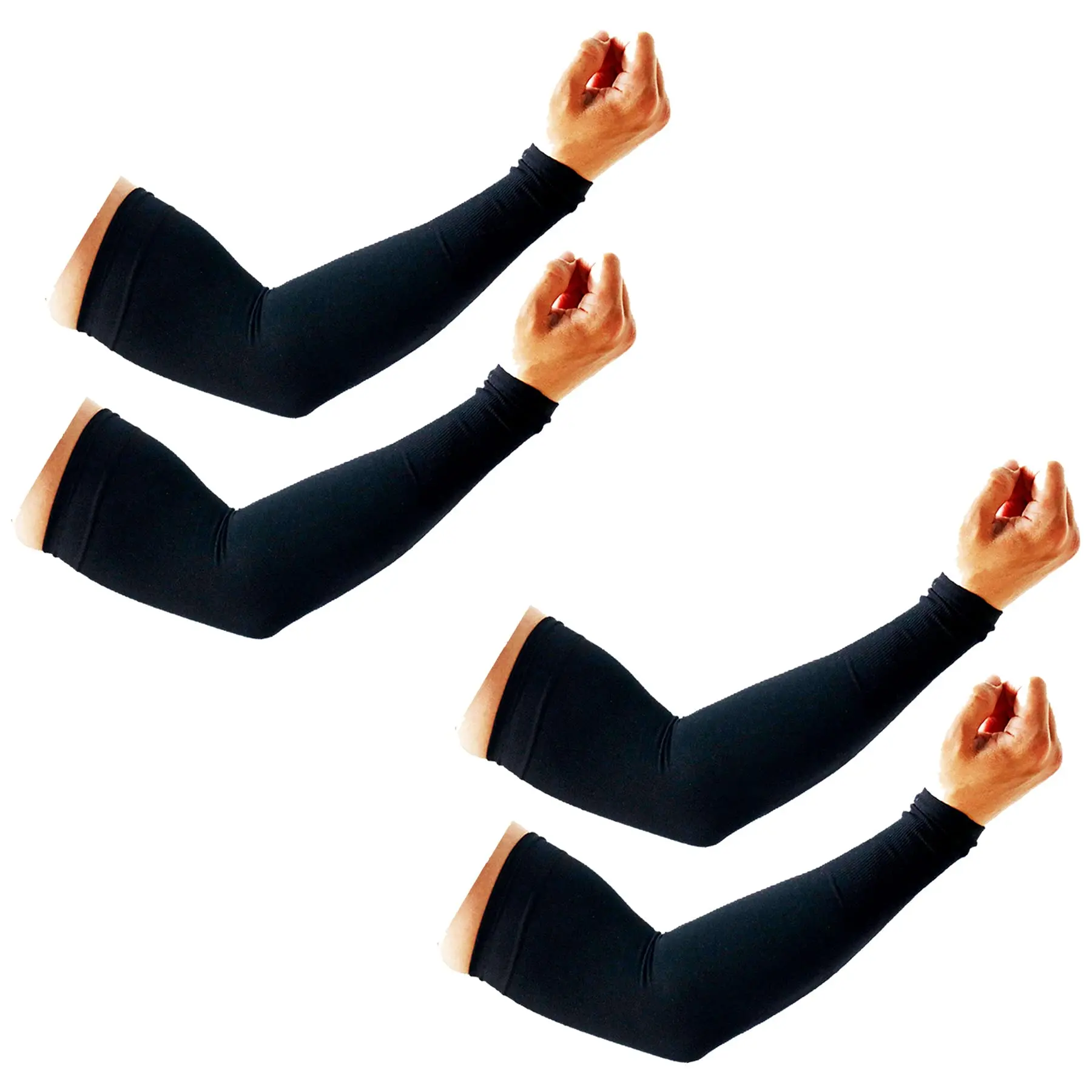 2 Pairs UV Protection Cooling Arm Sleeves for Men and Women UPF 50 Sun Sleeve