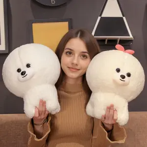 Bubble Plush Bichon Frise Dog Toy Doll Pillow Soft Cute Kawaii Stuffed Animals Creative Pet Gift Home Decor Birthday Party Present Soft Cuddly Gift