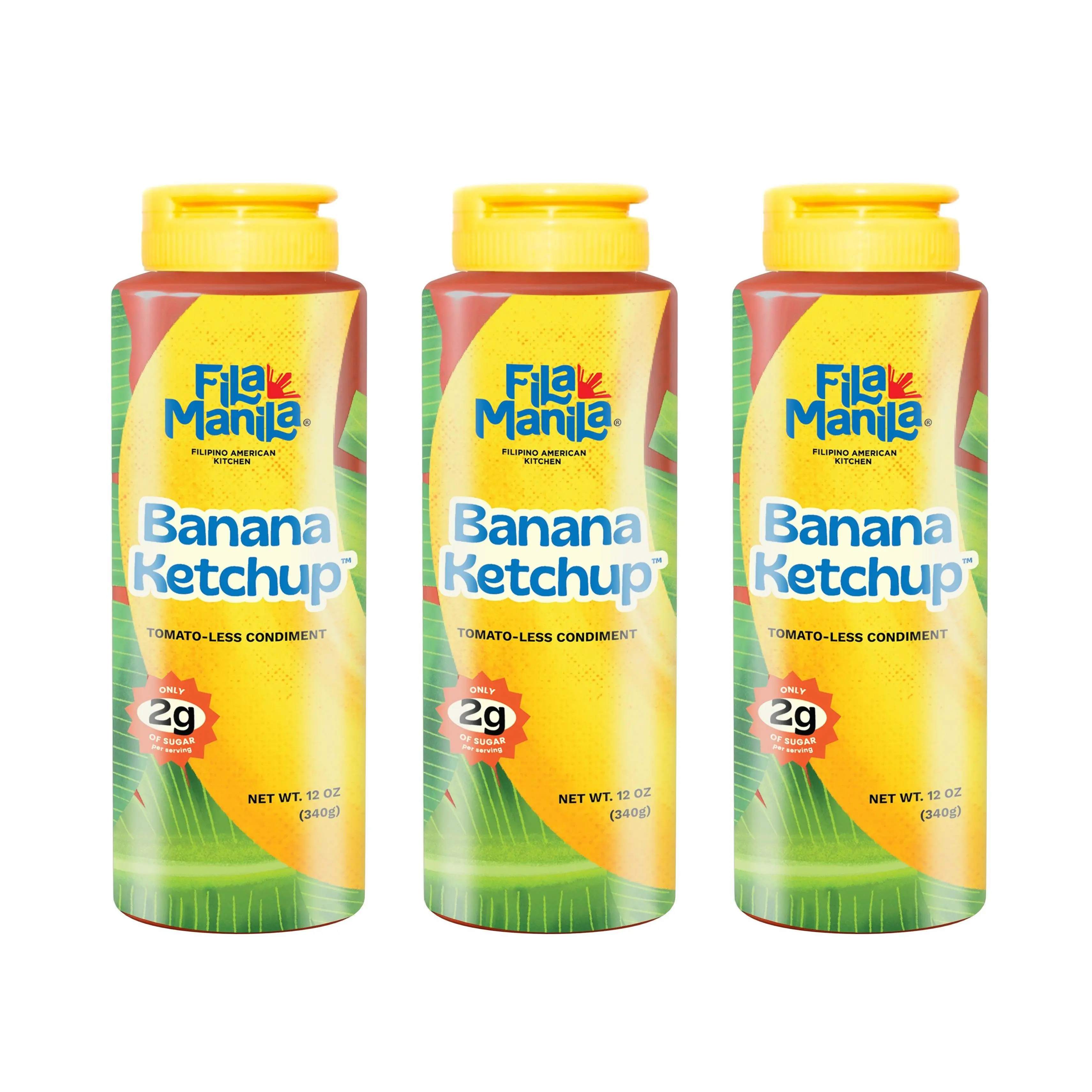 BANANA KETCHUP, 3-Pack (12 oz squeezy bottles) Flavor Dip Sweet Sauce Sugar