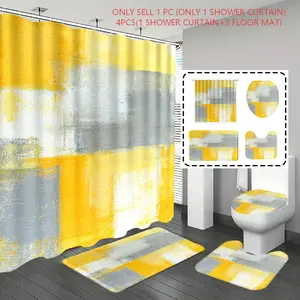 [Popular Choice]1pc/4pcs, bathroom curtains shower, bathroom set, shower curtains, Shower Curtain Sets, bathroom rug, home decoration, bathroom mat, abstract patterns, simple and luxurious theme decoration, bathroom set, giving away 12 hooks.