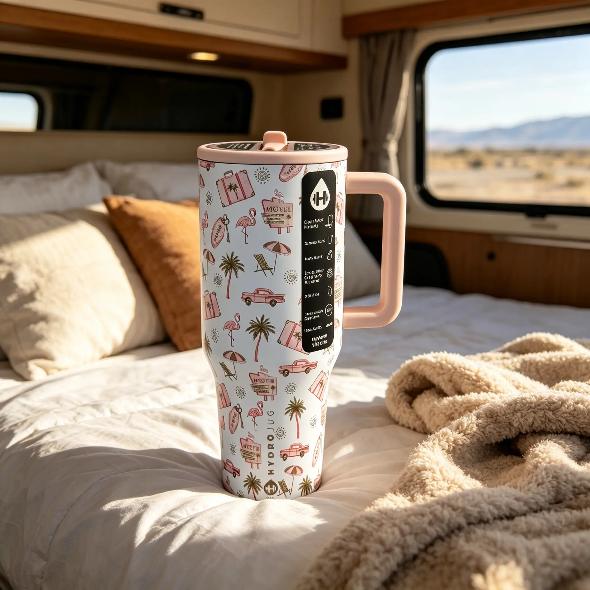 Hydrojug 40oz Road Trip Style Stainless Steel Water Bottle, Portable Insulated Tumbler With 24-Hour Cold Retention, Equipped With Straw, Leakproof Design With Non-Slip Rubber Base, Ideal For Dates, School, Sports, Beach Days And Outdoor Adventures