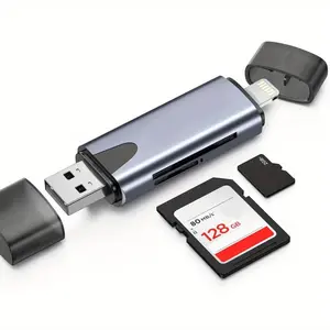 4-in-1 SD & MicroSD Card Reader for iPhone with Lightning & USB Ports – Portable Memory Hub