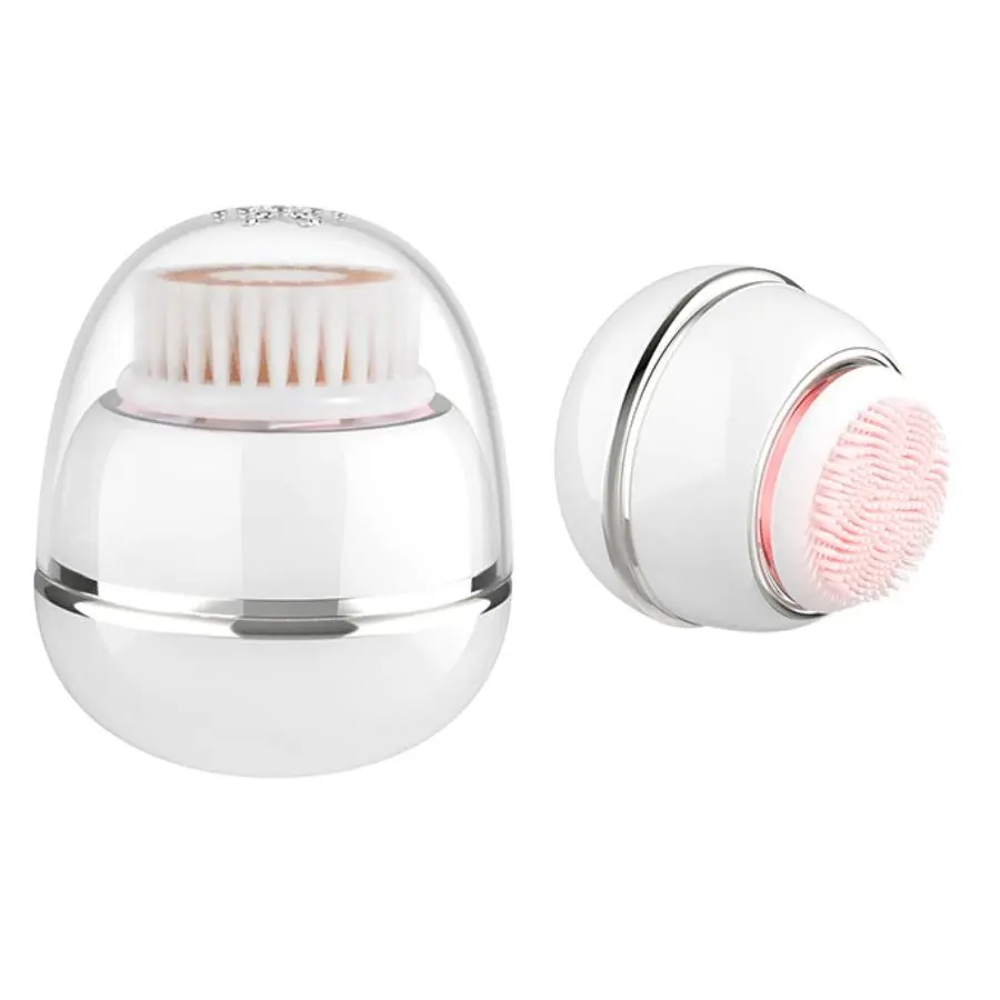 Professional 3-in-1 Sonic Facial Cleansing Brush - Waterproof & Rechargeable Deep Pore Cleaner with 3 Detachable Heads for Spa-Level Exfoliation & Massage, Skincare Device for Sensitive, Dry & Oily Skin