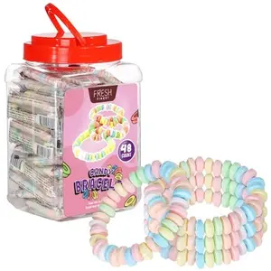 Fresh Finest 48-Count Bulk Candy Bracelets - Individually Wrapped Novelty Candy Bracelets. Perfect for Party Favors, Goody Bags, Candy Buffets, and Retro-Themed Events.